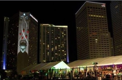 3D投影映像闪亮2012迈阿密电子音乐节