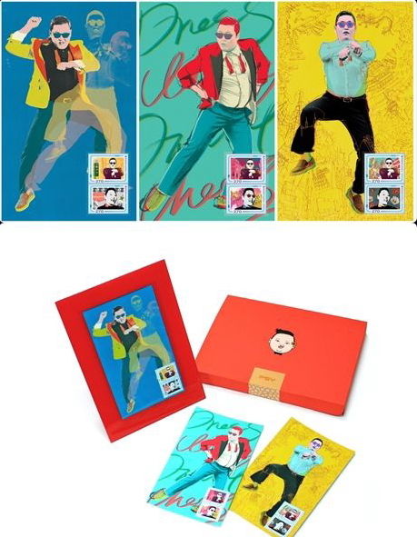 韩国庆贺《江南Style》大热 发行鸟叔主题邮票