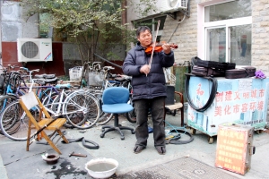 小提琴声引来众粉丝