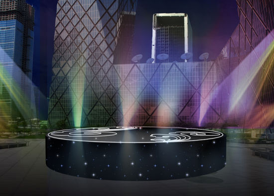 中秋晚会主场景―央视大楼晚上效果