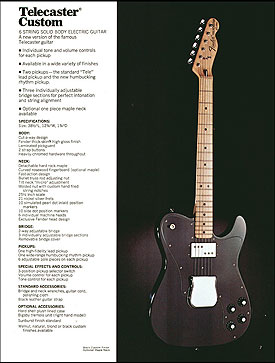 Fende Telecaster Custom吉他的历史介绍
