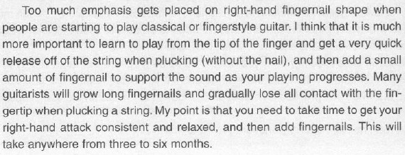 关于初学古典吉他右手是否留指甲的疑惑