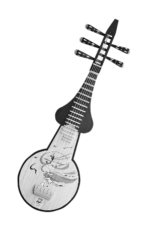 　　▲ 根据敦煌壁画制作的五弦葫芦琴