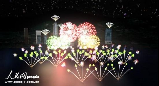 2013年香港跨年烟火音乐汇演效果图。（图片由香港旅游发展局提供）