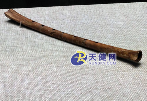 迄今发现的最早的乐器&mdash;七孔骨笛，用鹤类尺骨制作而成。