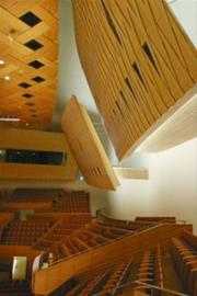 大音乐厅的四周和顶部都安装反声板。 均为蒋迪雯 摄