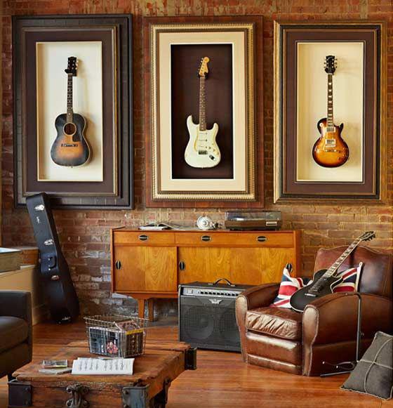 坏掉的乐器用来做家饰吧，整个屋子都是跳动的旋律！