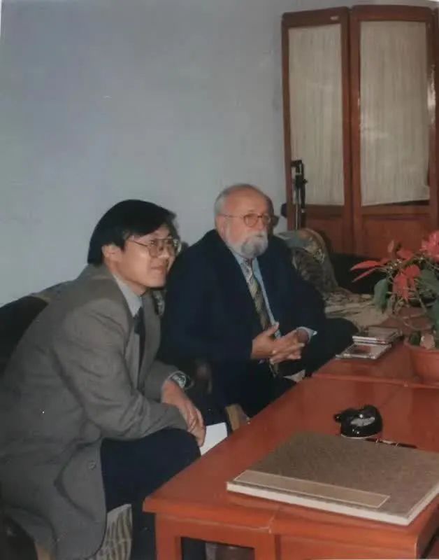 姚恒璐与波兰作曲家潘德列茨基在中央音乐学院
