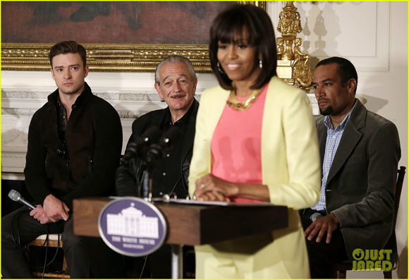 贾斯汀与美国第一夫人米歇尔&bull;奥巴马参加白宫音乐会