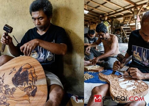 印尼蓝莓手工吉他