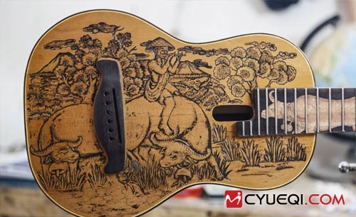 印尼蓝莓手工吉他