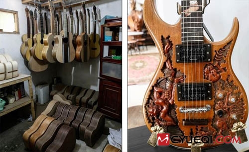 印尼蓝莓手工吉他