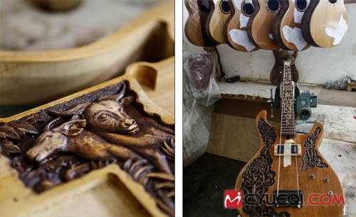 印尼蓝莓手工吉他