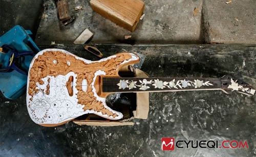 印尼蓝莓手工吉他